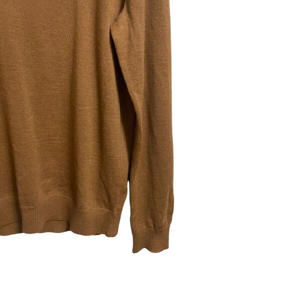 Banana Republic Extra Fine Merino Wool Brown Lightweight V Neck Sweater Size L - Picture 6 of 10